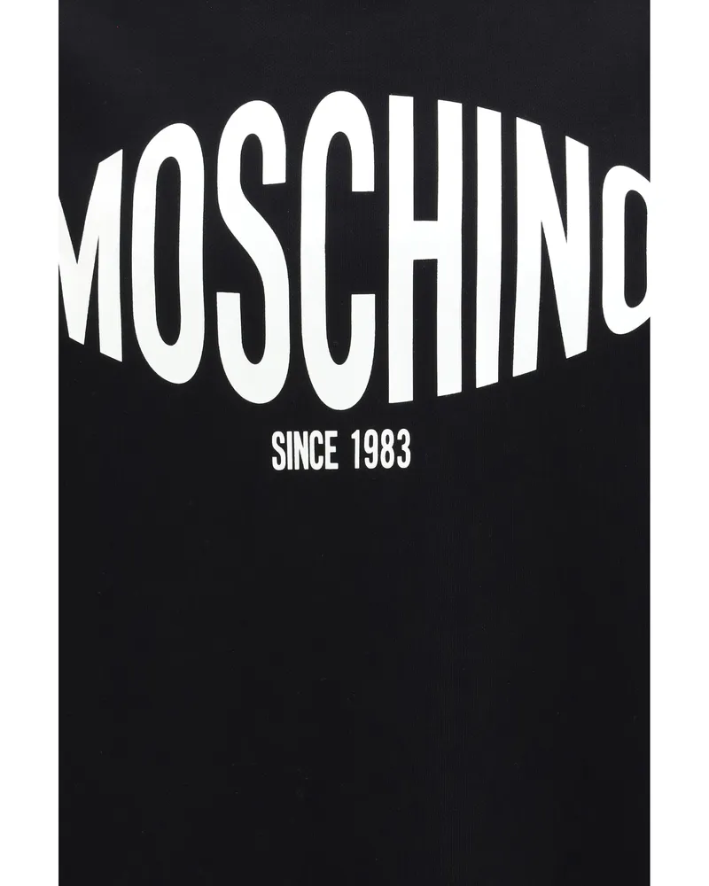 Moschino Men's Sweatshirt Printed Organic Cotton Black Sweatshirts Sweater Black