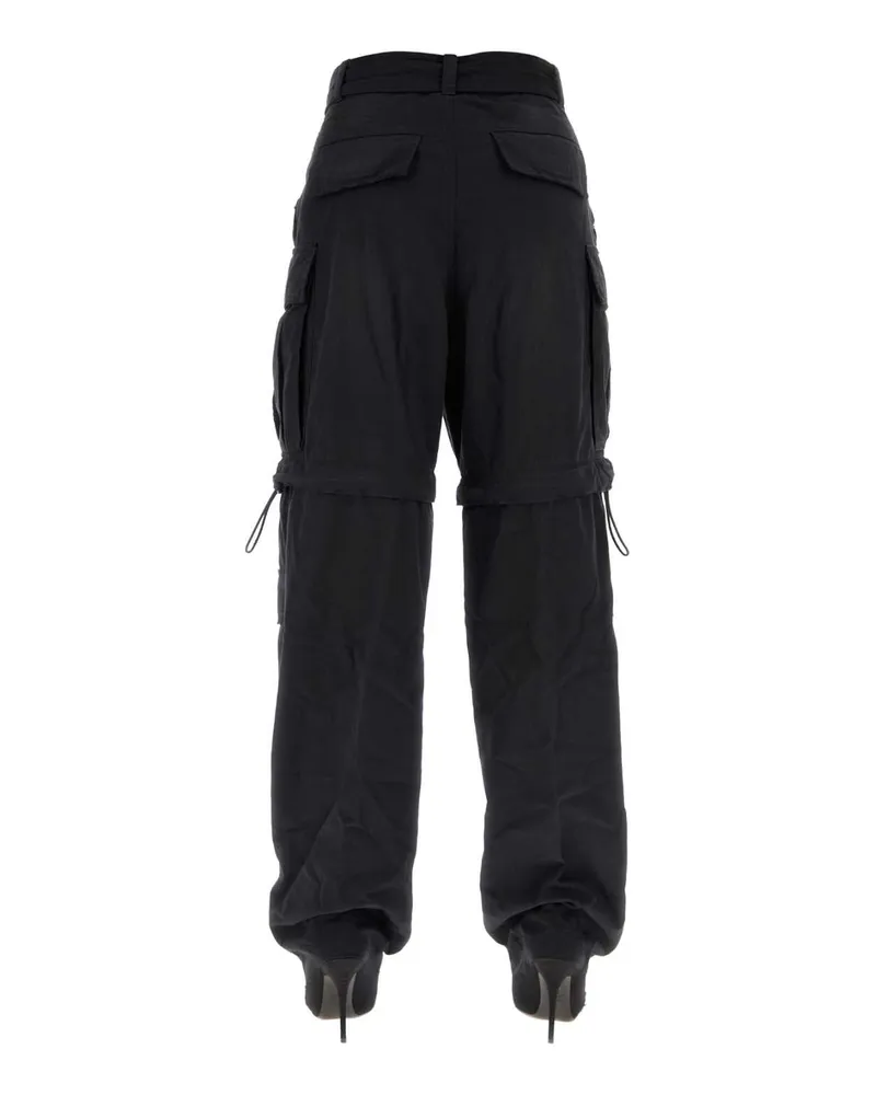 Balenciaga Women's Black Cotton Knife Cargo Pantaboots 1000 Pantaloni Black