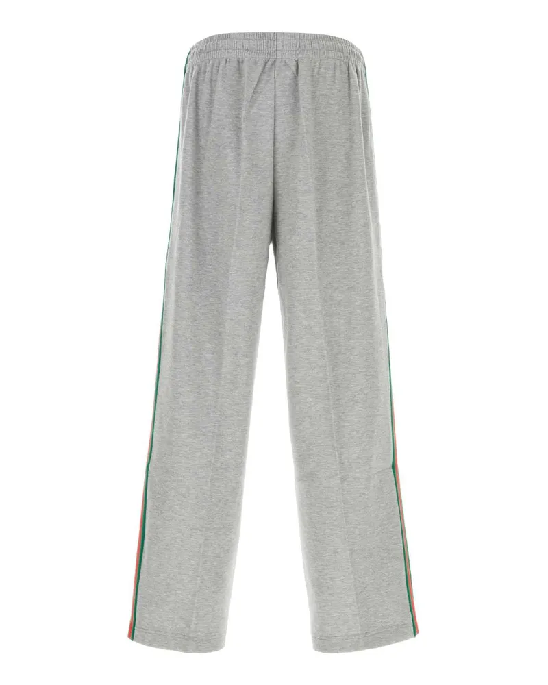 Gucci Men's Grey Cotton Blend Joggers Lightgreymelmix Pantaloni Gray