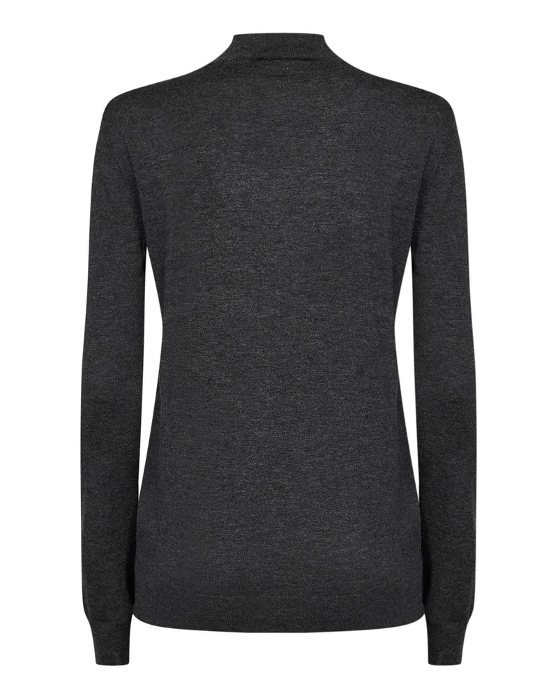 Jil Sander Women's Knit Sweater Anthracite Wool & Cashmere Grey Gray