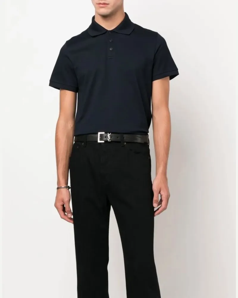 Saint Laurent Cassandre Polo Shirt — Blue Blue