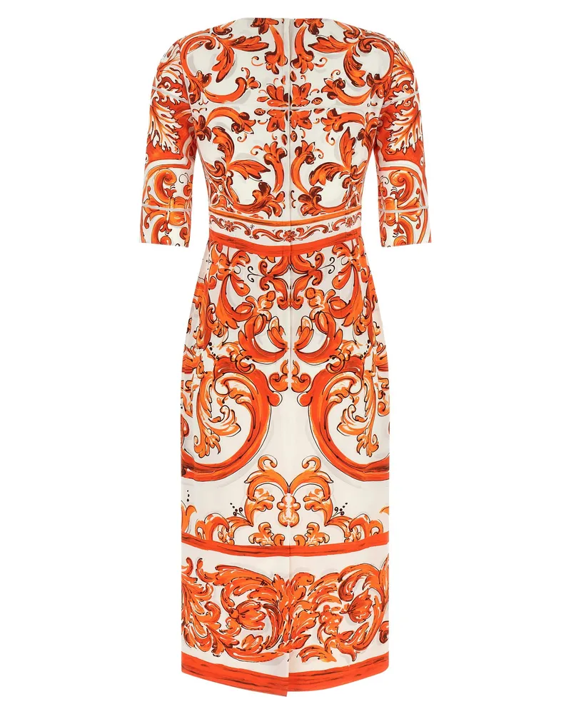 Dolce & Gabbana Maiolica Dress — Orange Orange