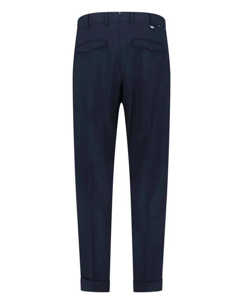 PT TORINO Men's Trousers Blue Virgin Wool Elastane Navy