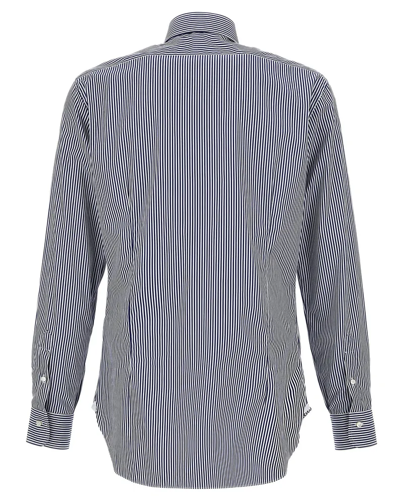 BARBA Striped Cotton Shirt — Navy Navy