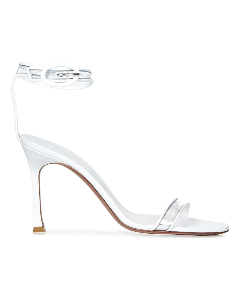 Amina Muaddi Women's Sandals Kim Glass 95 White Pvc - Leather White