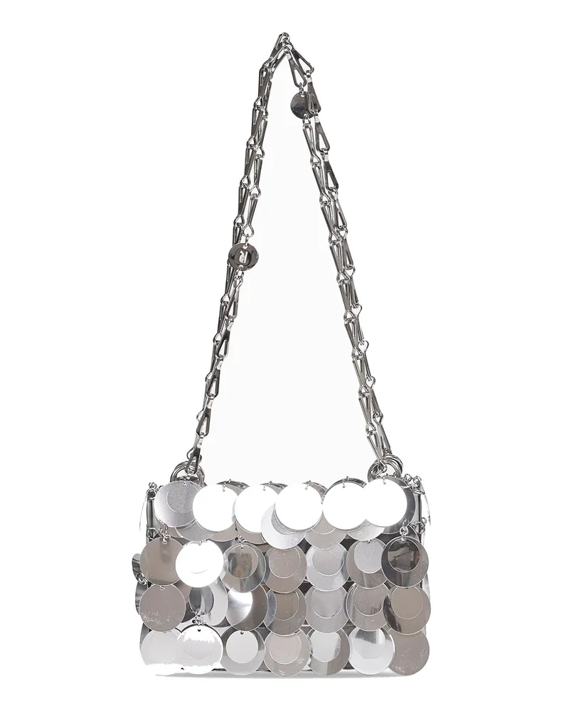 Paco Rabanne Women's Silver Sparkle Discs Nano Shoulder Bag Plastic Silver