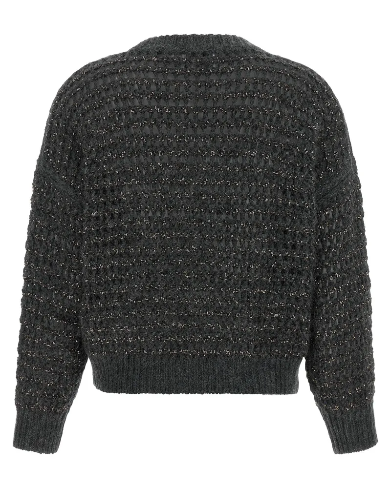 Brunello Cucinelli Women Gray Elastane Cardigan Clothing Gray