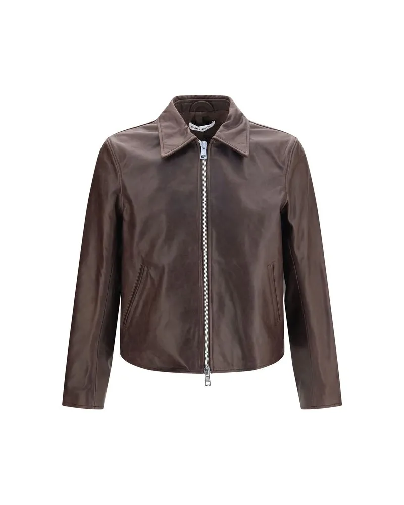 Our Legacy Calf Leather Jacket — Brown Brown