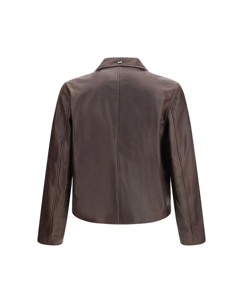 Our Legacy Calf Leather Jacket — Brown Brown