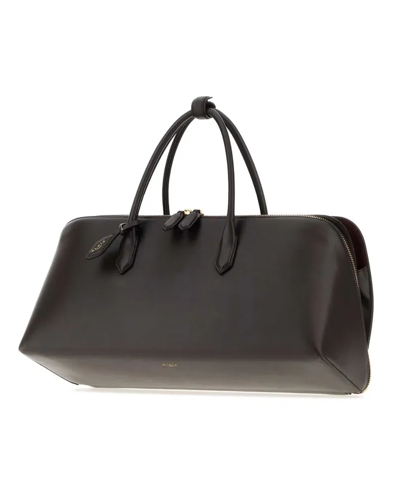 Alaïa Calfskin Leather Top Handle Bag — Brown Brown
