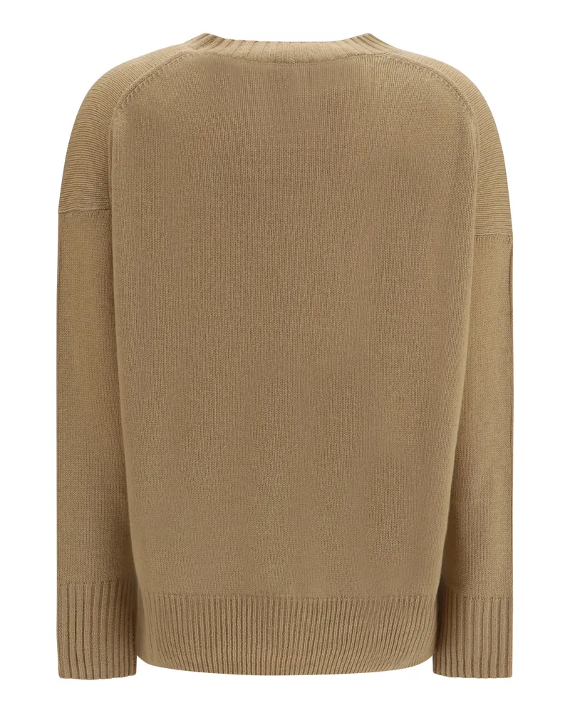 ALLUDE Women's Cashmere Crewneck Sweater 45 Kashmir-Capra Hircus Kashmir/capra Beige