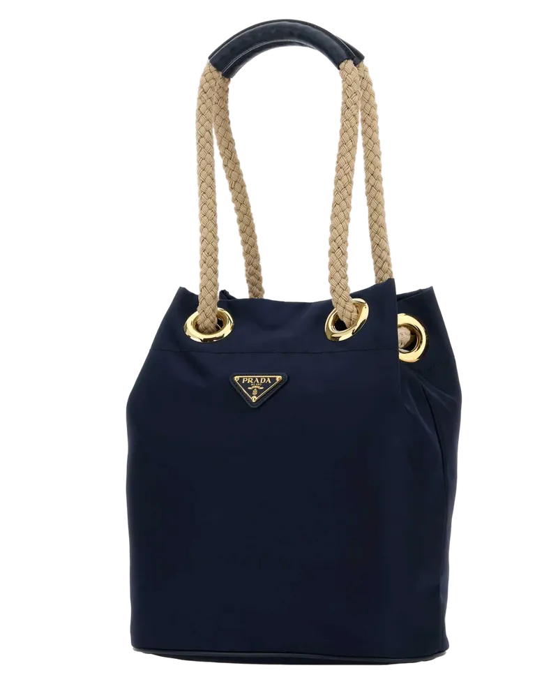 Prada Women's Navy Blue Re-Nylon  Mariner Bucket Bag Baltico Borse A Secchiello Navy