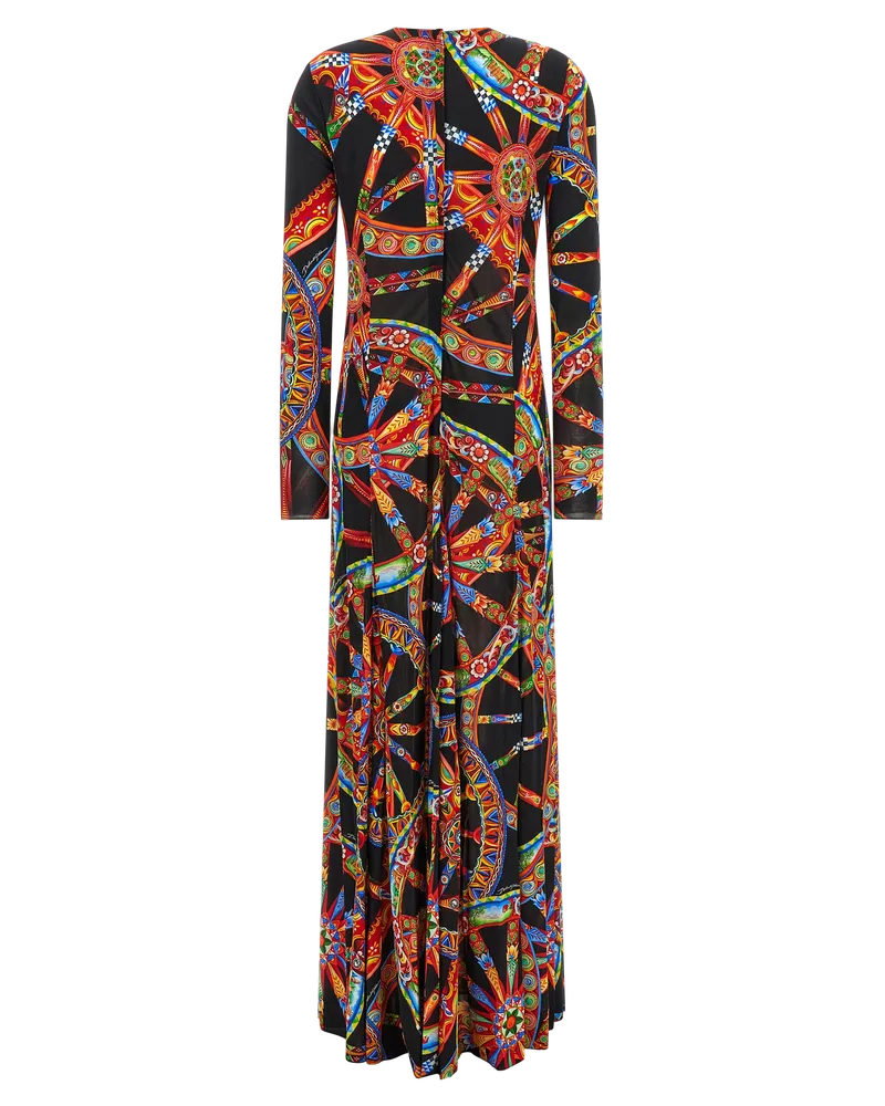 Dolce & Gabbana Women's Multicolor Viscose Long Dress Black
