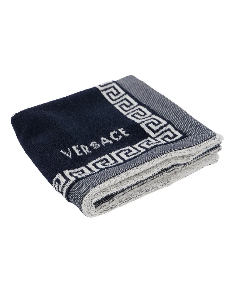 Versace Unisex Sport Towel Jacquard Medusa Cotton Blue Towels & Bath Robes Blue