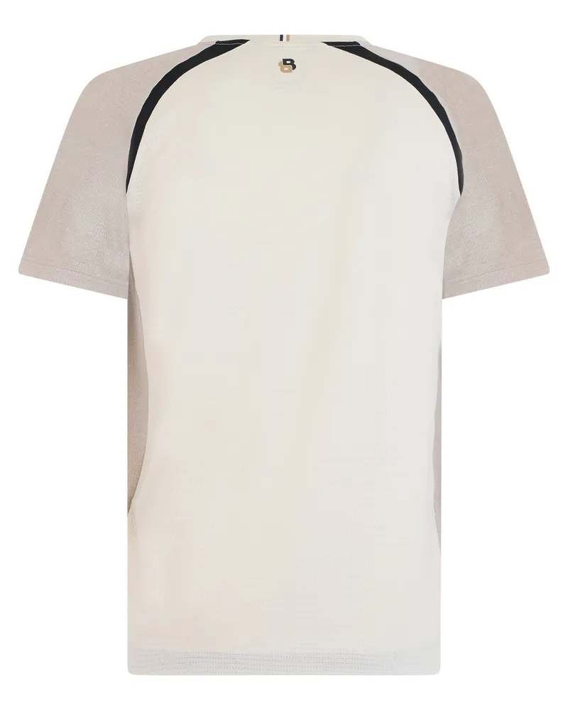 HUGO BOSS Men's Short Sleeve Jersey Mesh T-Shirt White Open Polyester T-Shirts And Polos White