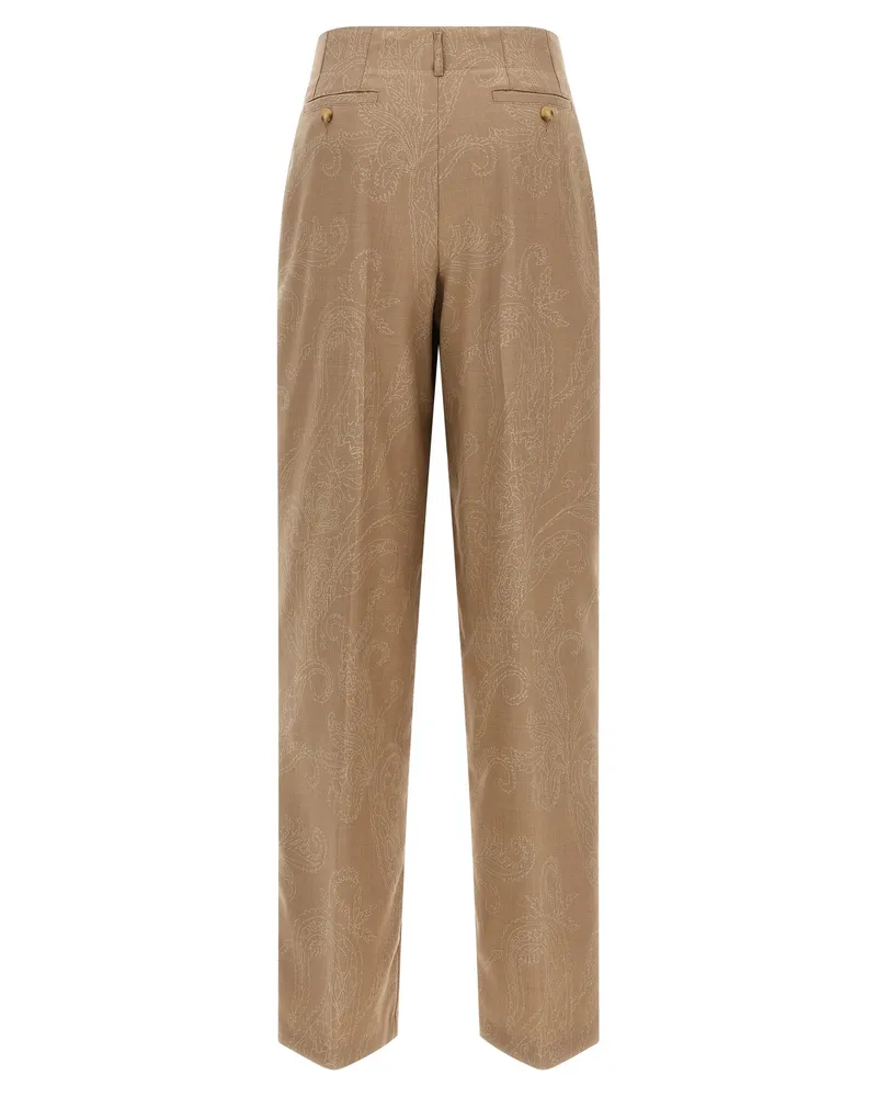 Etro Women's Beige Wool Dress Pants Beige