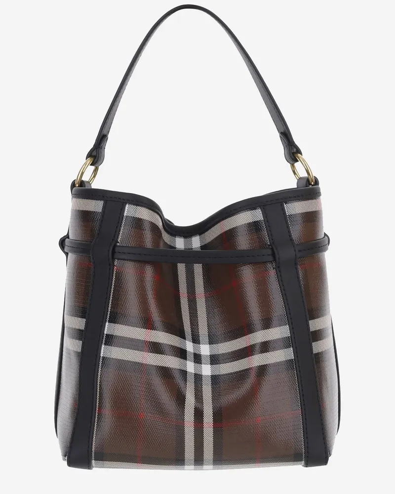 Burberry Women's Shield Shoulder Bag Chocolate Brown Cotton Brown