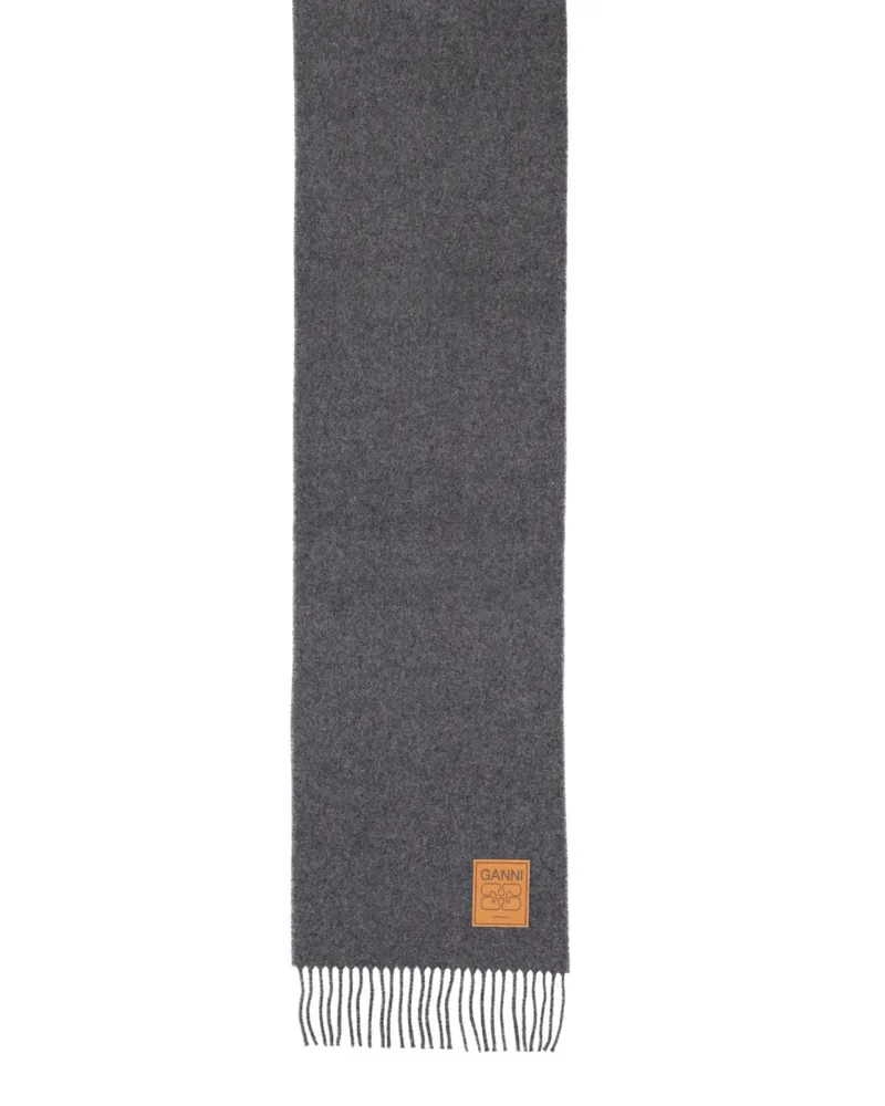 Ganni Wool Scarf — Gray Gray