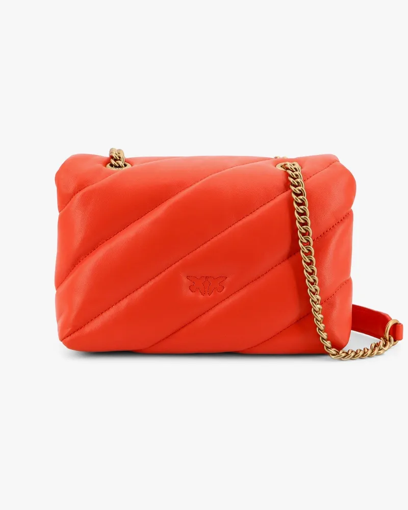 Pinko Women's Shoulder Bag Matelassé Leather Red Red