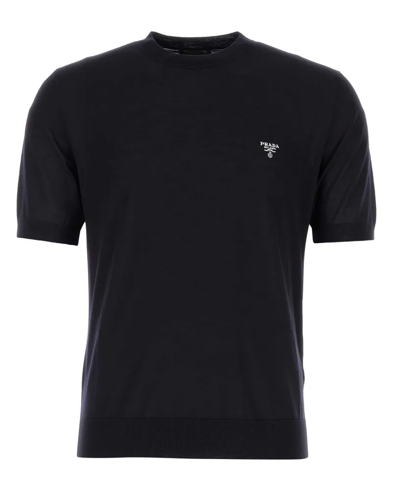 Prada Virgin Wool T-Shirt — Blue Blue