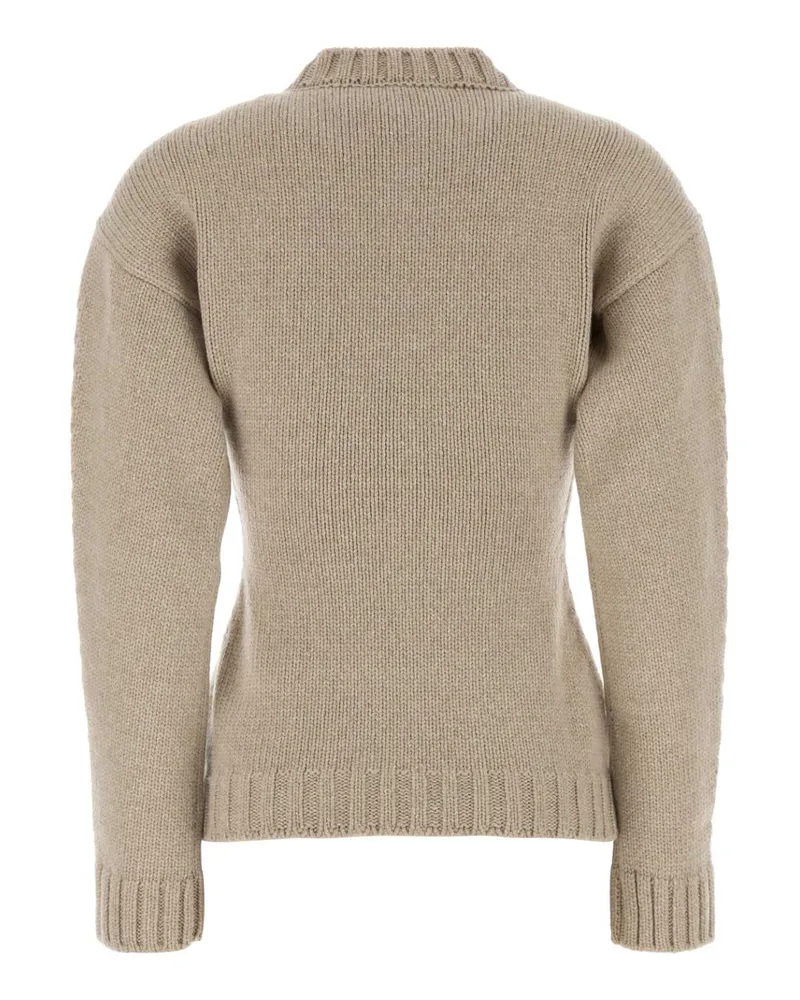Jil Sander Women's Sand Cashmere Sweater Barley Exterior: Maglieria Beige