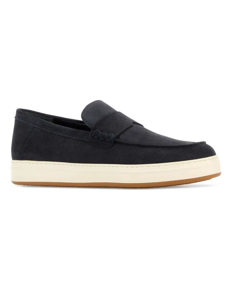 Hogan Men's Dark Blue Suede Loafers Blu Mocassini Navy