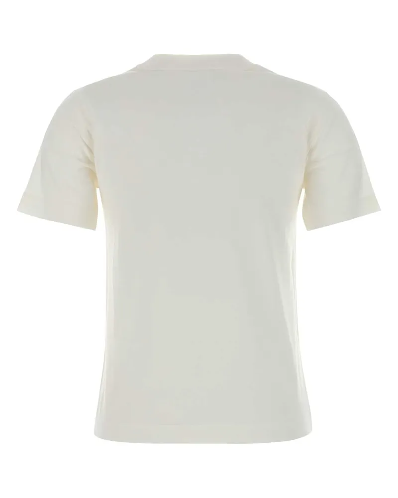 Burberry Logo-Embroidered Cotton T-Shirt — White White