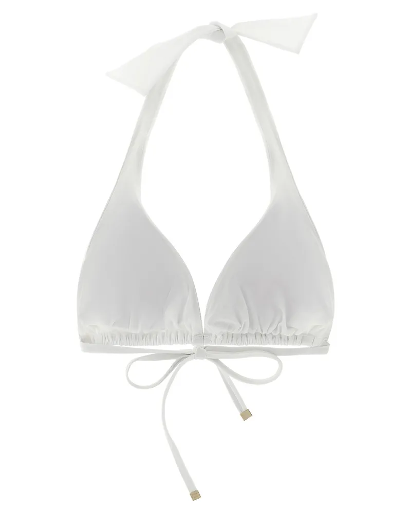 Dolce & Gabbana Triangle with Removable Padding Bikini Top — White White
