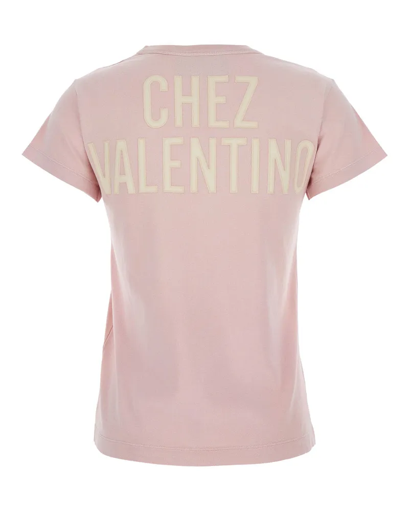 Valentino Garavani Women's Crew Neck T-Shirt Pink Cotton T-Shirts & Jerseys Pink