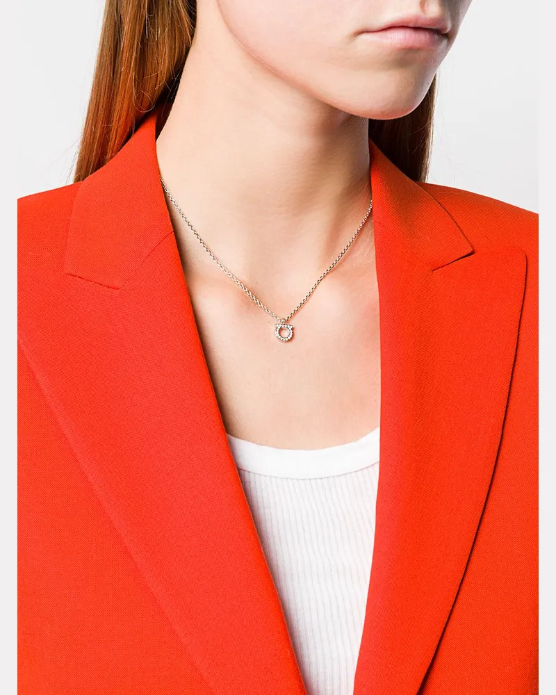 Ferragamo Gancini Necklace — Silver Silver
