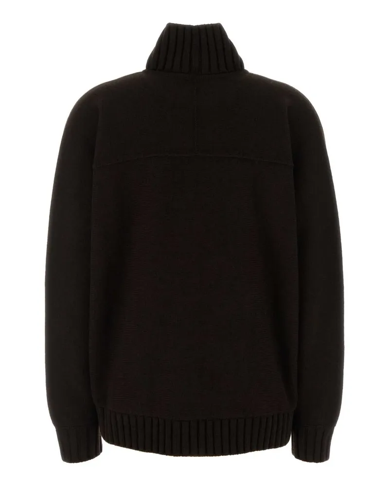 Gucci Women Brown Wool Blend Oversize Sweater Exterior: Cashmere Maglieria Brown