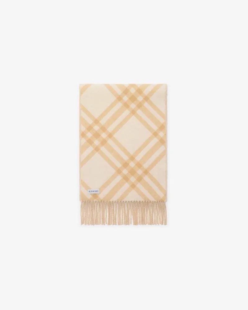 Burberry Check Wool Scarf — Sand Sand