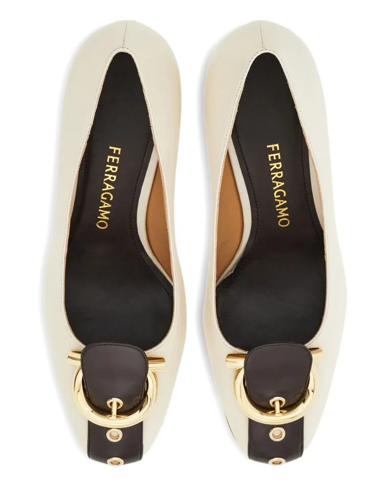 Ferragamo Gancini Pump — Cream Cream