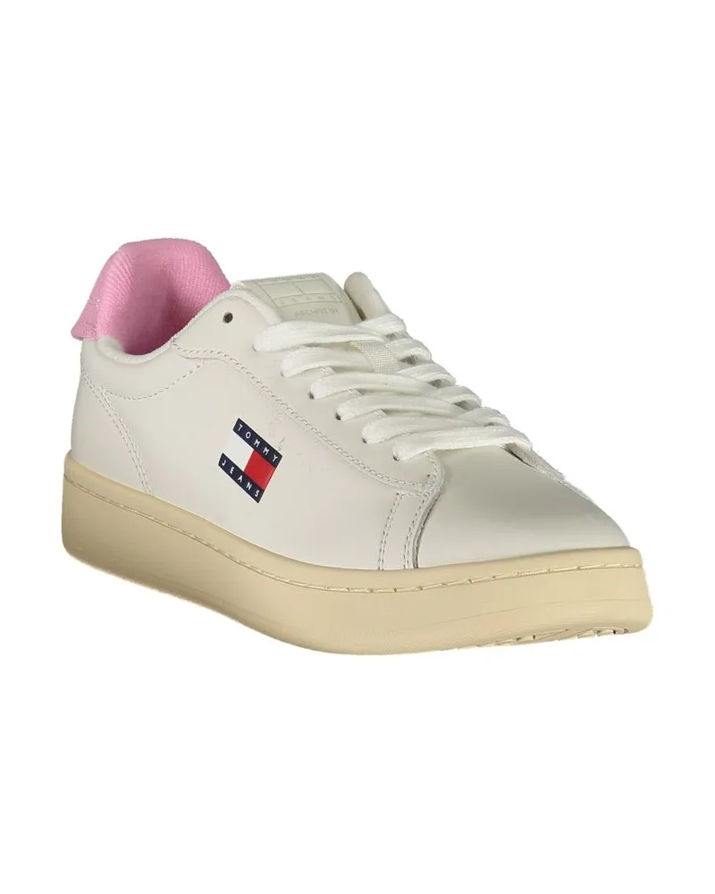 Tommy Hilfiger Leather and Polyurethane Sneaker — White White