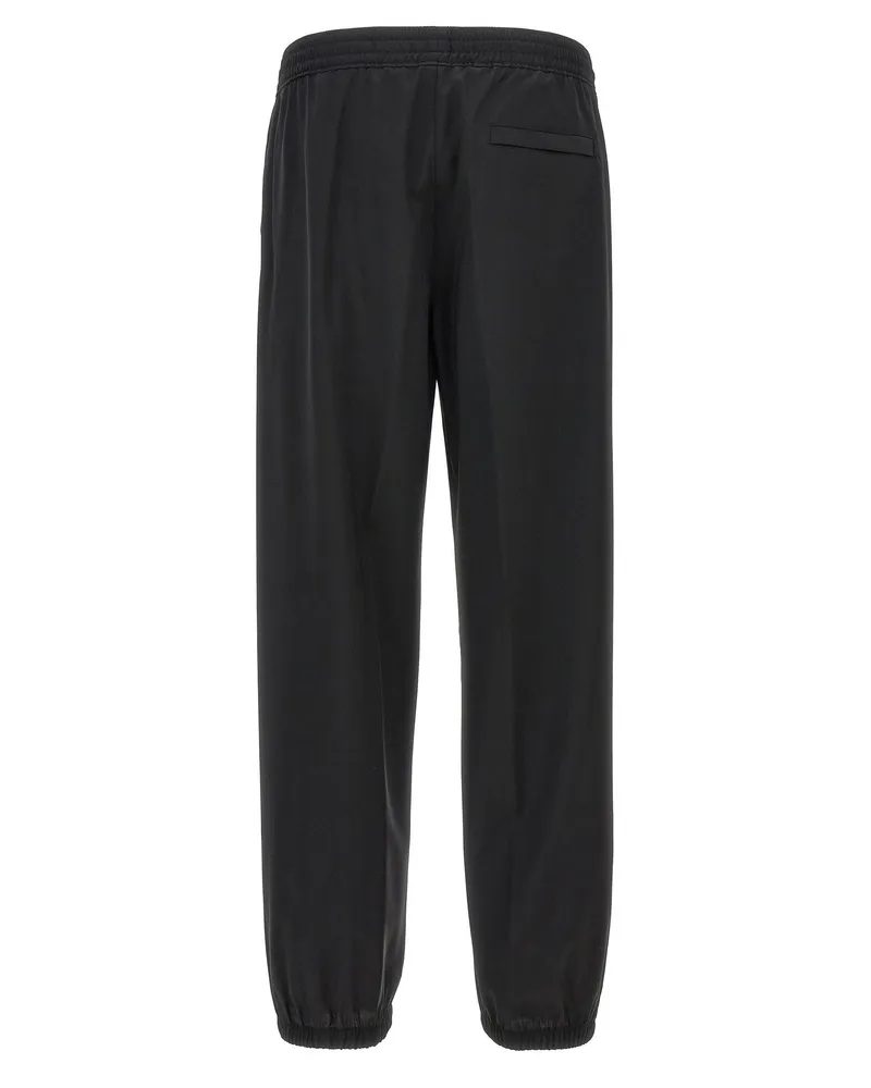 Givenchy Logo-Embroidered Wool Joggers — Black Black
