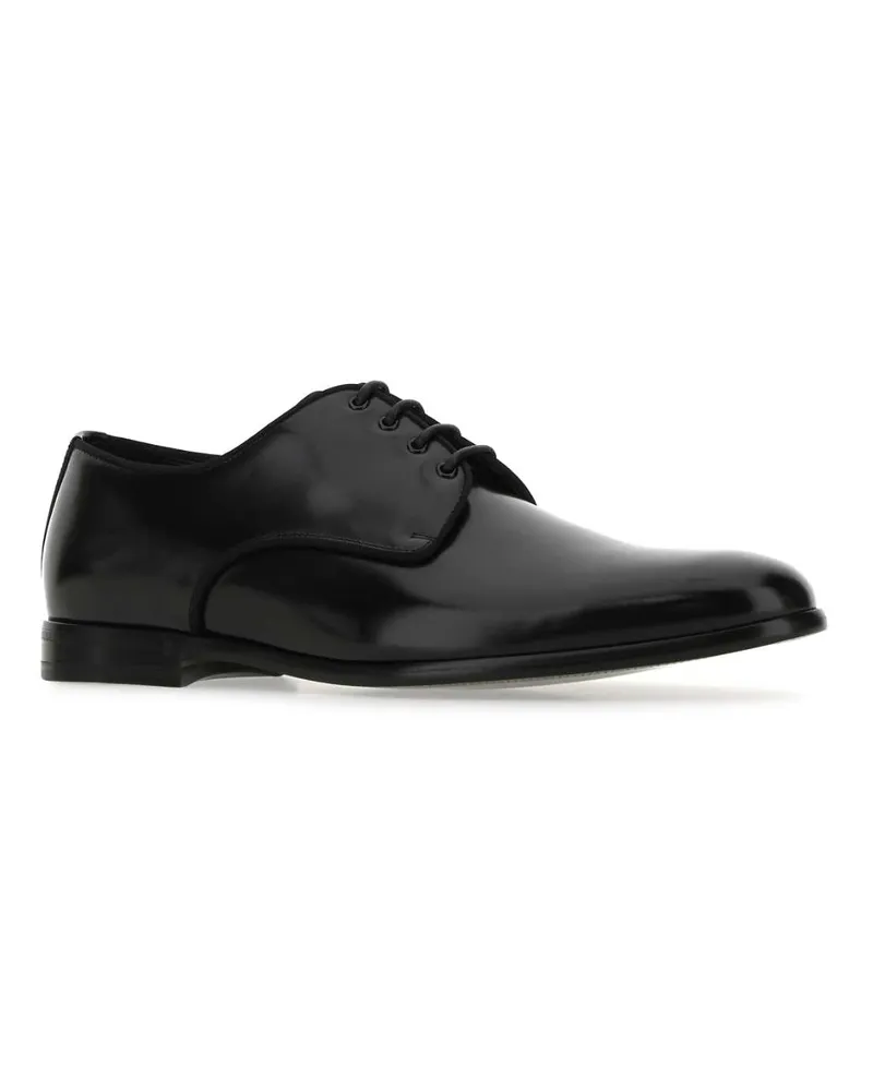 Dolce & Gabbana Men's Black Leather Lace-Up Shoes 80999 Scarpe Stringate Black