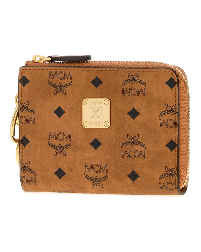 MCM Unisex Printed Canvas Aren Card Holder Cognac Borse A Mano Bag Brown