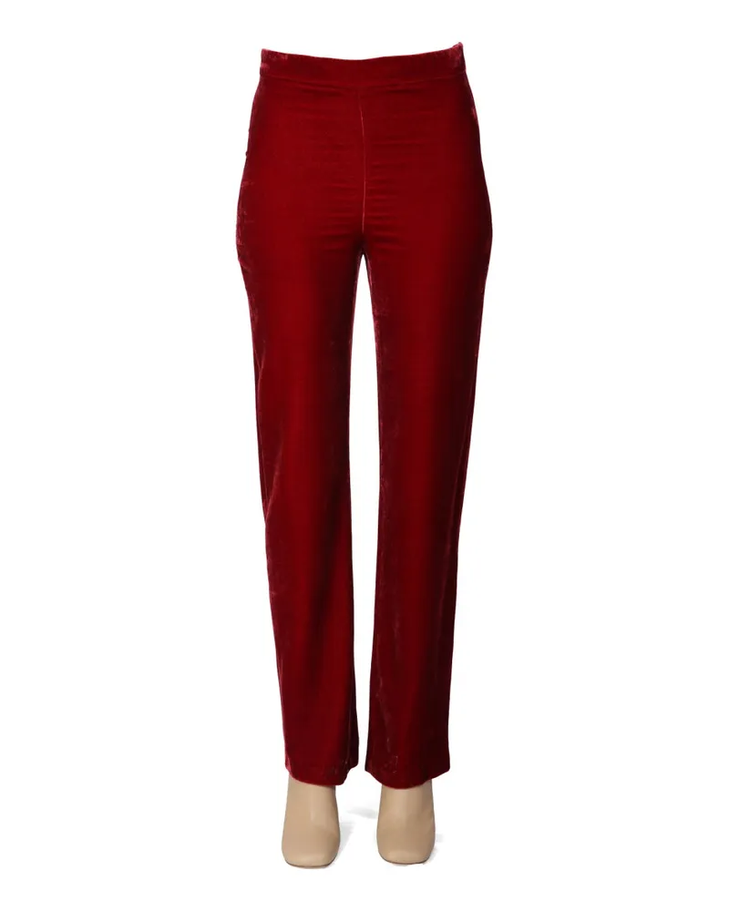 Moschino Panne Velvet Trousers — Red Red