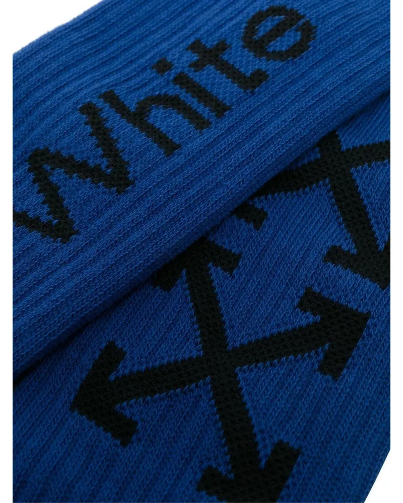 OFF-WHITE Men's Arrow Logo Mid Lenght Socks Blue Clothing > Underwear Blue