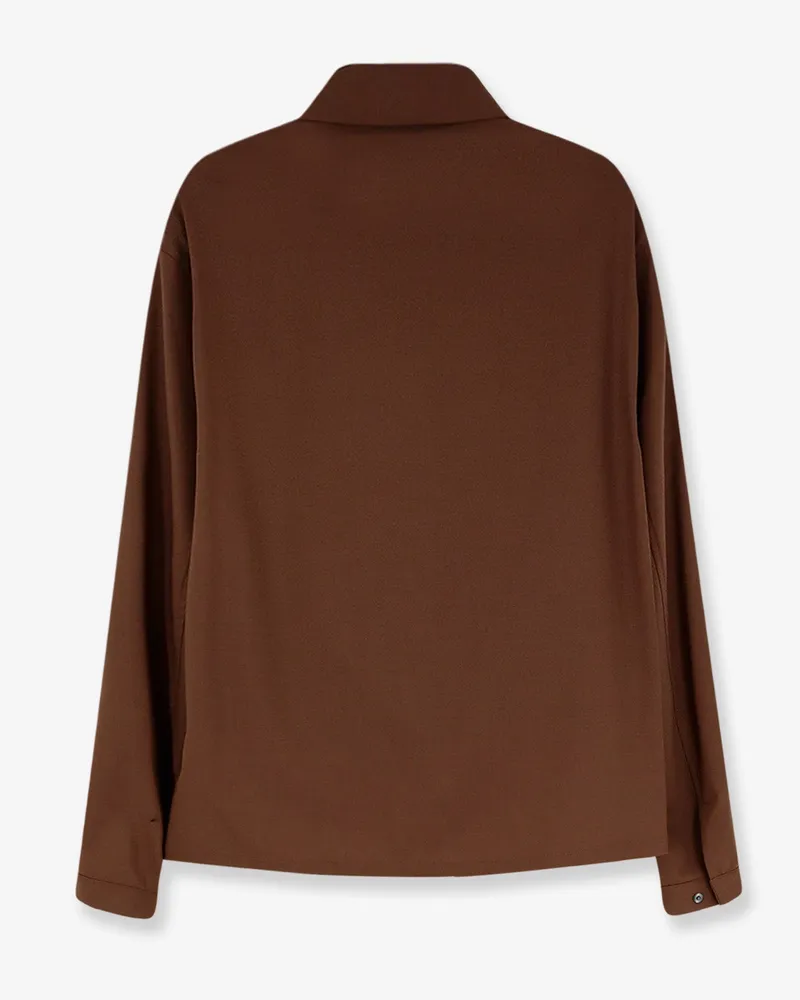 Hevò Men's Wool Blend Jacket Brown Polyester Brown