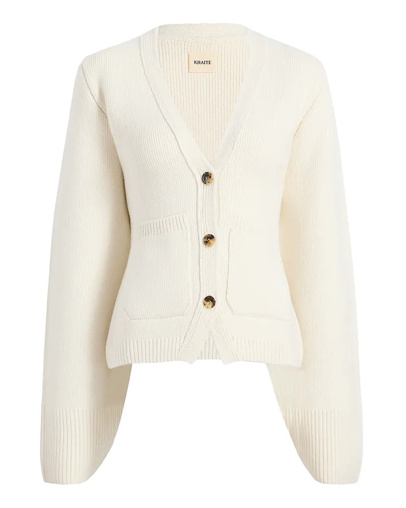 KHAITE Scarlet Cardigan — Beige Beige
