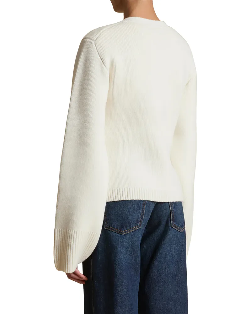 KHAITE Scarlet Cardigan — Beige Beige