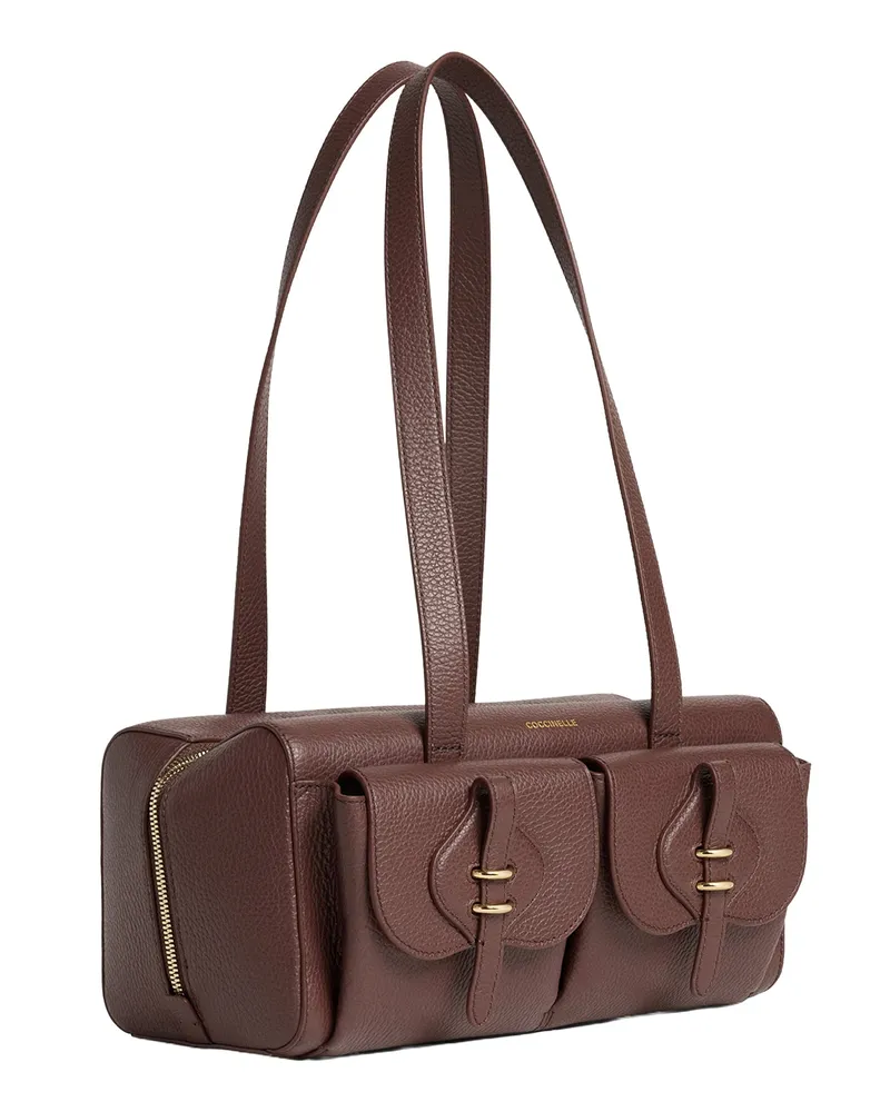 Coccinelle Women's Shoulder Bag Mavery Pocket Berry Brown