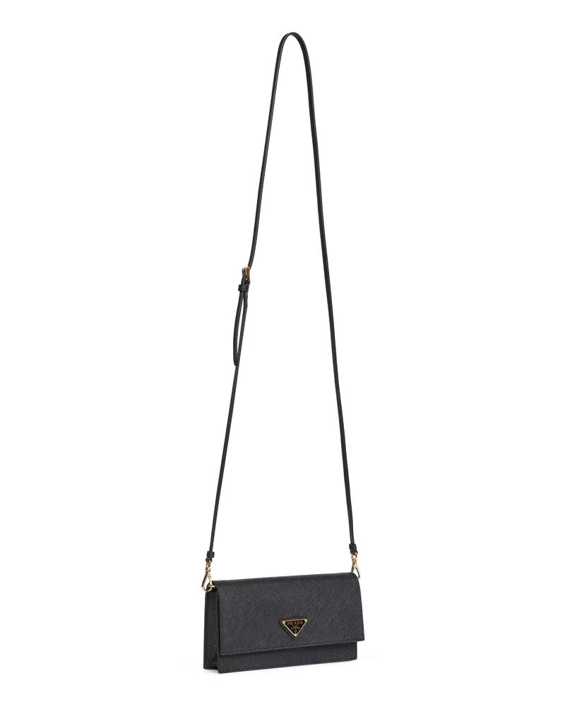 Prada Women's Mini Shoulder Bag Black Calf Leather Black