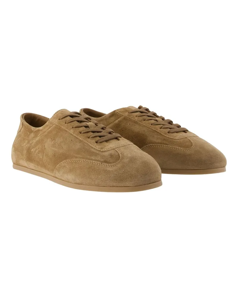 Common Projects Calfskin Leather Sneakers — Beige Beige