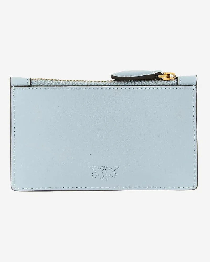 Pinko Women's Card Holder Leather Light Blue Wallets & Purses Blue