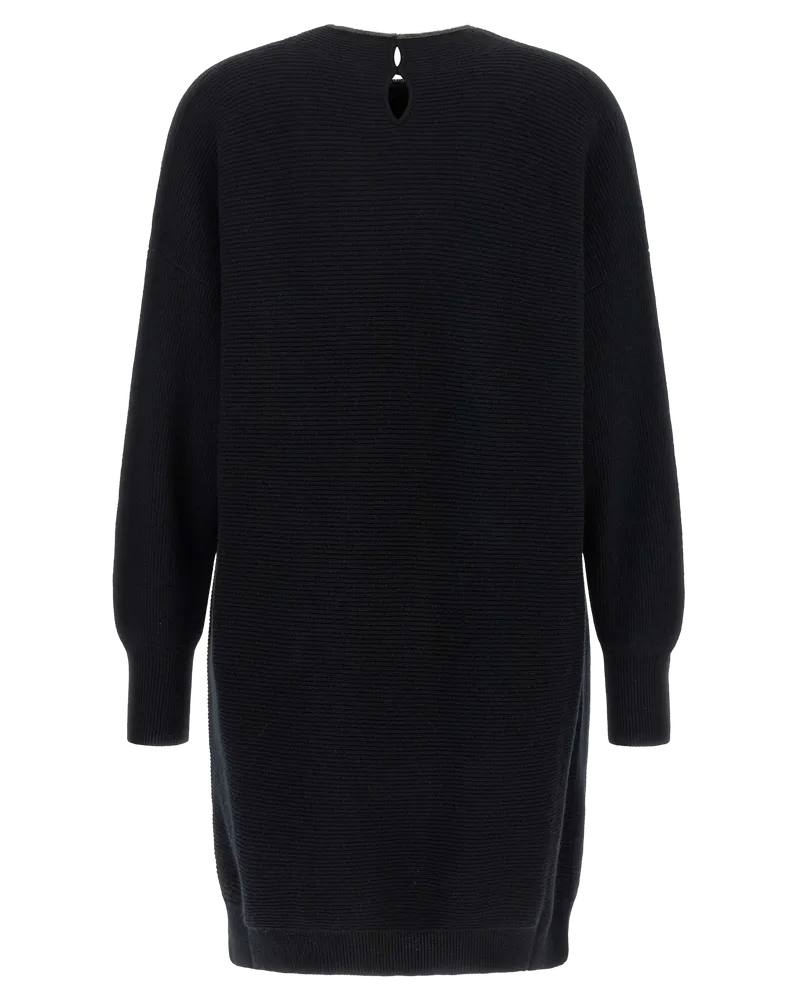 Brunello Cucinelli Women Black Virgin Wool Short Dress Black