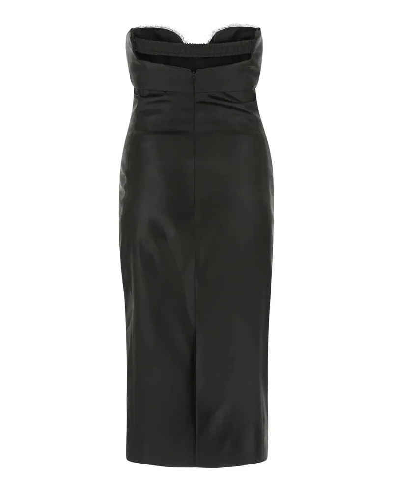 Saint Laurent Women's Black Satin Dress 1000 Exterior: Acetate Wool Silk Abiti Black