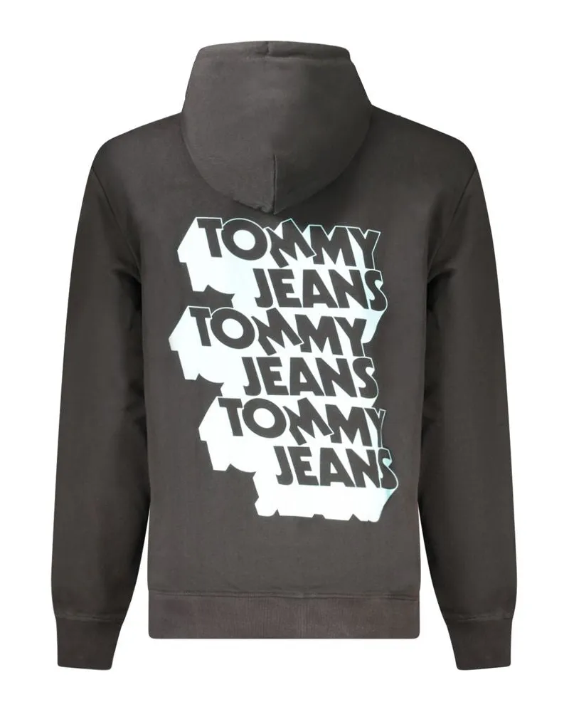 Tommy Hilfiger Logo-Embroidered Cotton Hoodie — Black Black