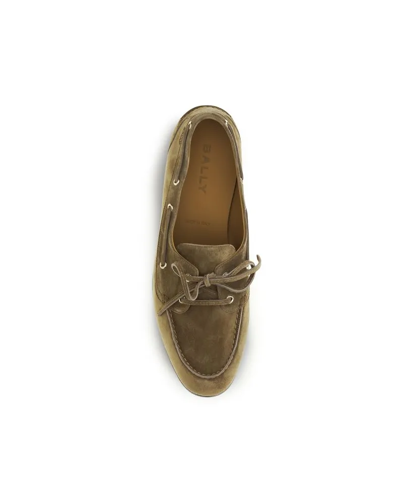 Bally Men's Beige Buffalo Leather Slip-On Loafers Beige